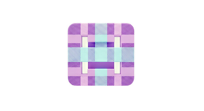 3D Render of a Gingham Patterned Square with Cutouts
