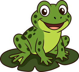 Fototapeta premium green frog cartoon