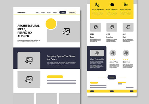 Architecture Wireframe Template Design Layout