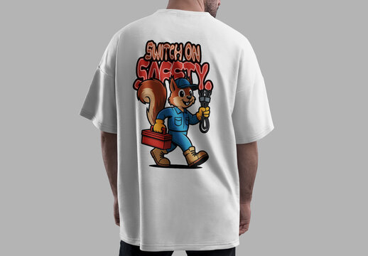 Cartoon Worker Mascot Apparel Tshirt Design
