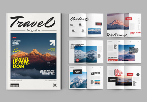 Travel Magazine Editorial Layout Template for Tourism and Destination Storytelling