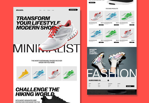 Website Landing Page Design For Shoe Brand