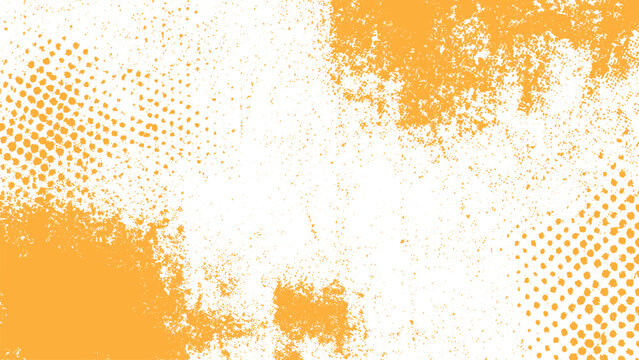 Orange grunge texture with white background and distressed dots pattern abstract design element