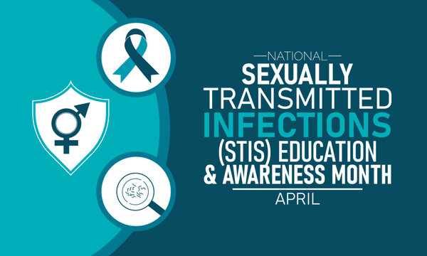 National sexually transmitted infections awareness month april with symbols with sexual health