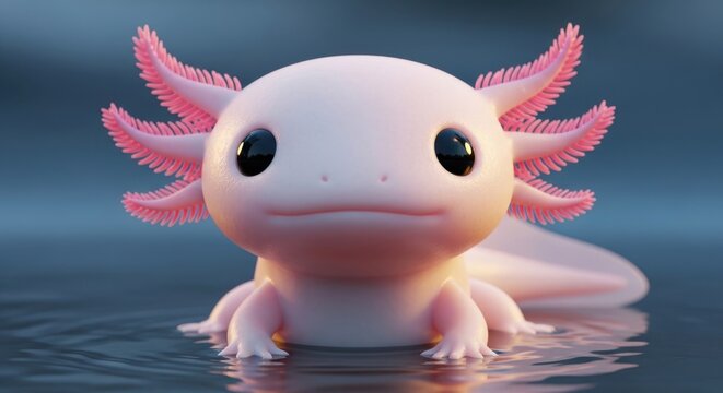 Adorable pink axolotl a charming amphibian portrait for axolotl lovers and enthusiasts