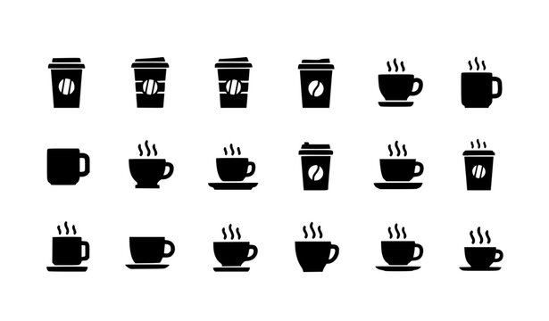 Coffee Tea Flat Icon Pack Hot Drink Cup Vector