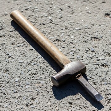 Ball peen hammer on gravel surface