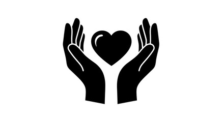 Obraz premium Hands Cradling Heart Symbol Representing Care and Support