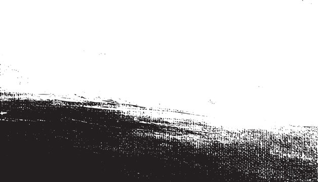 Black and white ink brush stroke texture with rough grainy edges on a clean white background