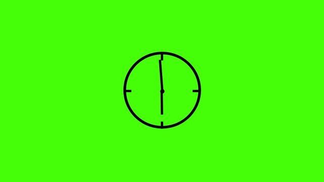 Futuristic Digital Interface with Digital Clock Display on Green Background and Black  Glow Lighting