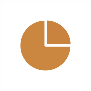 Simple brown pie chart showing three-quarters filled on white background.