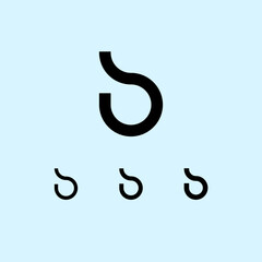 Obraz premium Letter B, digital alphabet cyber font, including set of three different letters, semi bold, bold, black, vector illustration 10EPS