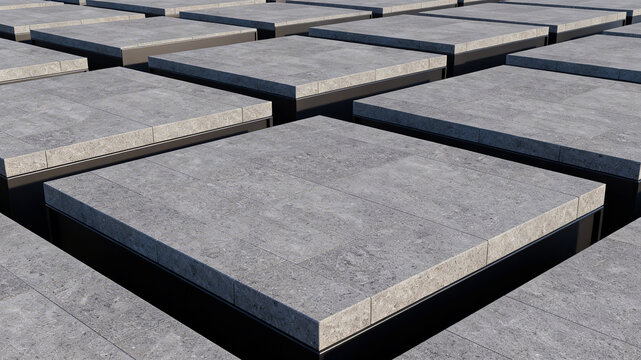 Urban Concrete Paved Plaza with Modern Design