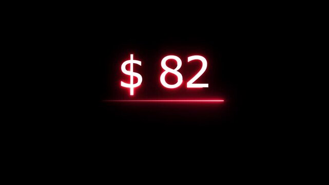 82 Dollar icon Finance and Currency Concept text 4k video, on black background.