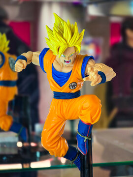 Taiwan, Taipei City, March 29, 2026 &ndash; Dragon Ball Son Goku Super Saiyan 2 Figure Anime Collectible Display Sale at Taipei Main Station Underground HOBBY OFF Taiwan