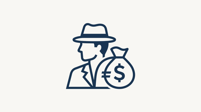 Suspect With Money Bag Icon