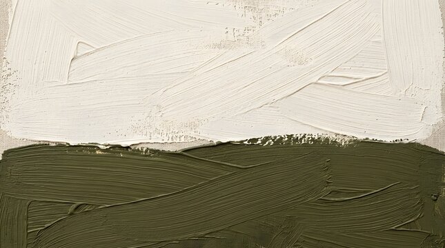 Minimalist paint stroke background with cream and olive green sections, clear separation, elegant texture