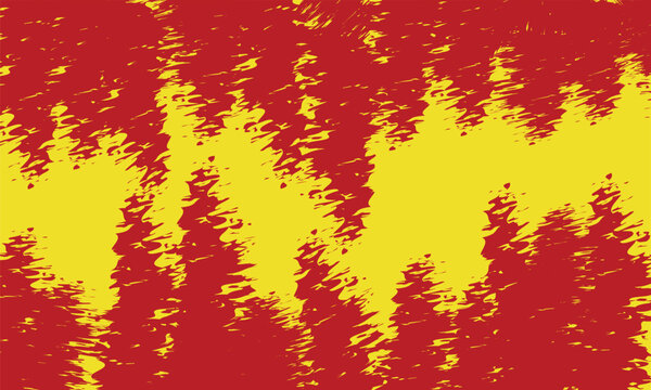 Vibrant red and yellow vertical jagged lines form a dense and energetic textured pattern