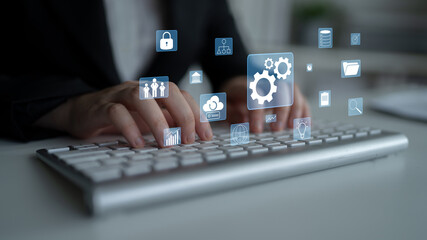 A concept of business operations and enterprise system integration. The components of a company...