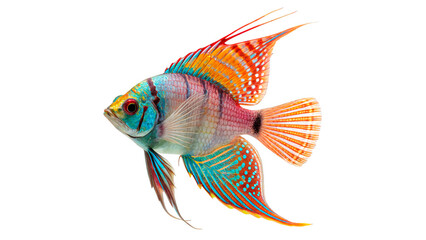 Bright tropical fish in daylight on a transparent background. © Anatoli