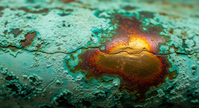 Abstract Artistic Close-Up of Textured Metallic Surface
