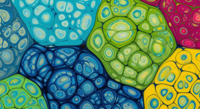 Colorful Abstract Close-up of Geometric Shapes