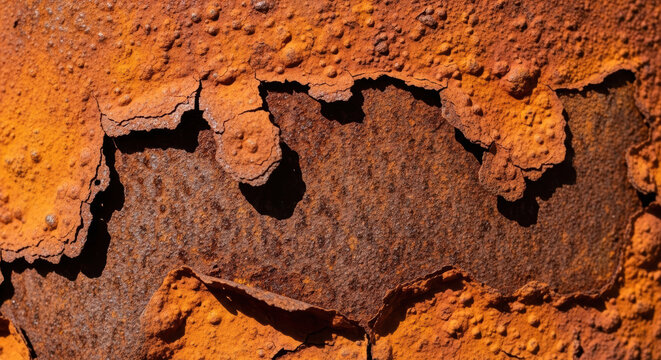Rusty metal surface with corroded texture