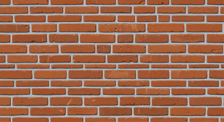 Obraz premium Brick wall background. Realistic brick wall vector illustration with detailed texture. Seamless brick wall.