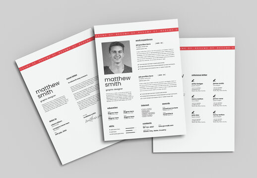 Modern Resume CV Template With Minimal Clean Professional Layout