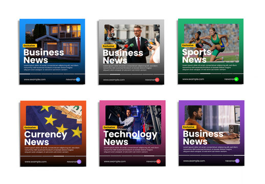 News Card Social Media Post Template