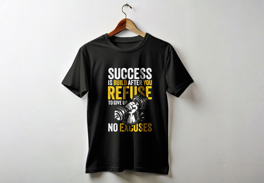 Tshirt Design With Motivational Gym