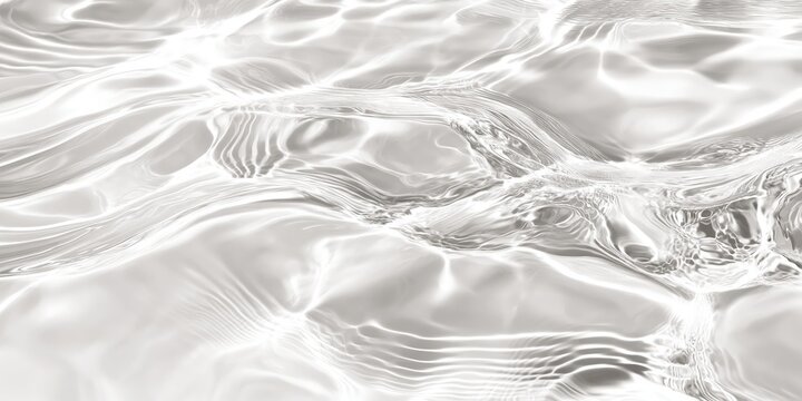 Close-up of clear, rippling water surface with light reflections creating abstract patterns in a smooth, flowing motion.