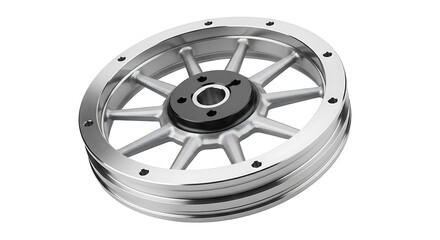 Obraz premium Chrome motorcycle wheel rim detailed studio shot