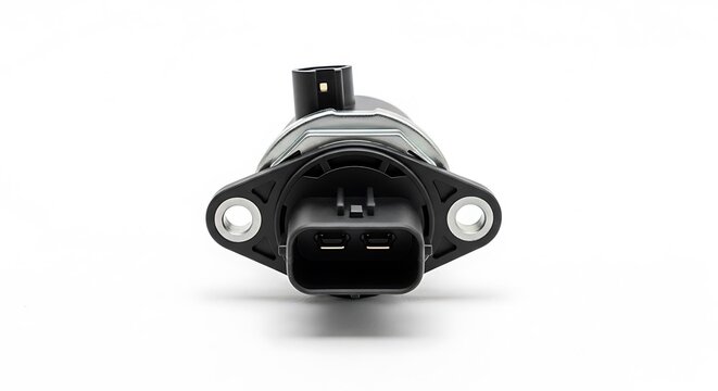 Automotive mass air flow sensor isolated on white background