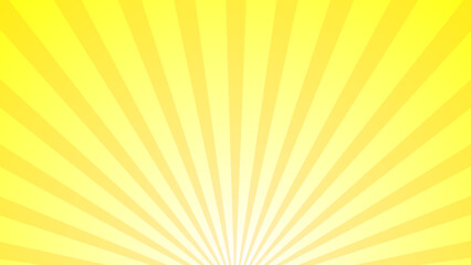 Obraz premium Bright Yellow Sunburst Background with Radiating Rays Soft Gradient Retro Sunshine Abstract Design