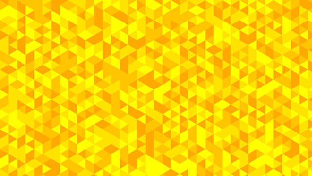 Yellow Orange Geometric Triangle Pattern Background, Abstract Polygon Mosaic Texture with Bright Modern Shapes, Seamless Triangular Design for Wallpaper, Packaging, Banner and Creative Graphic Layout