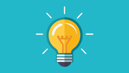Fototapeta premium Bright light bulb design on a blue background showing creativity and ideas in a simple and colorful way