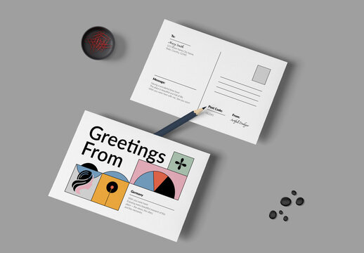 Creative Travel Greeting Card Layout