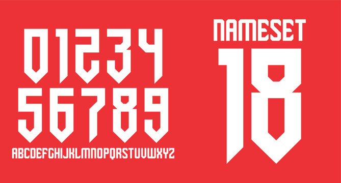 SHARP MODERN UNIQUE NUMBER SET NAME SET LUXURY RETRO VINTAGE NAMESET FOR JERSEY