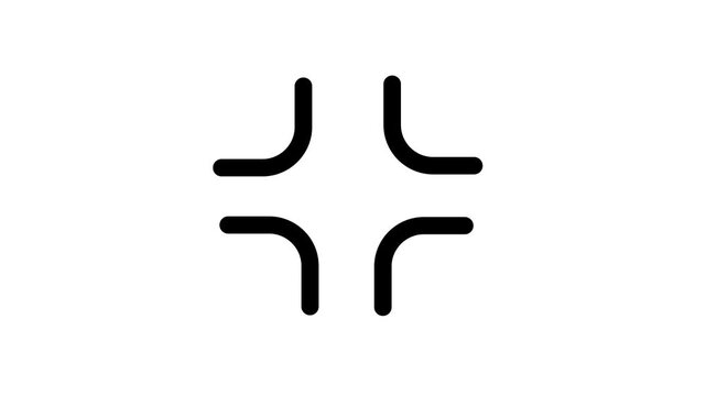 Animated minimize line icon on transparent background.
