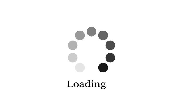 Loading screen animation on white background. 4k video