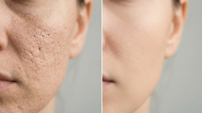 Before and After Skin Treatment for Acne Scars and Pores