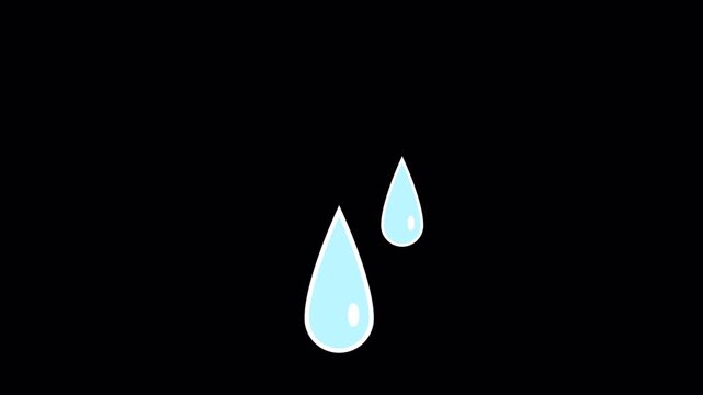 Cute **Manga Sweat Drop** Nervous Emotion Icon **Alpha Channel** Loop 4K