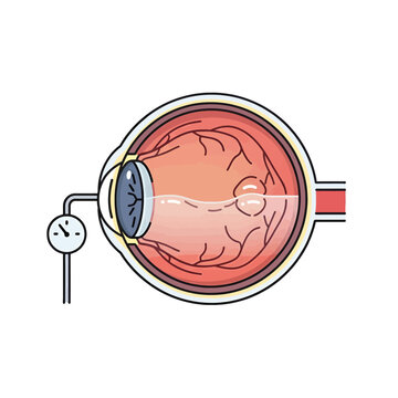 Internal eye pressure measurement with a medical device