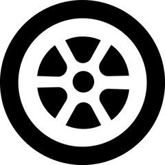 Obraz premium Car wheel icon set. Black rubber wheel tire collection. Vehicle, road, transport, auto - stock vector .car tire icons with different rim designs isolated automotive transport and garage. isolated on 