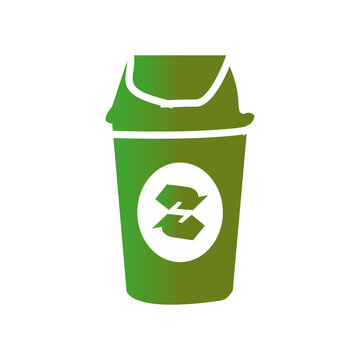 green recycle bin symbol icon vector