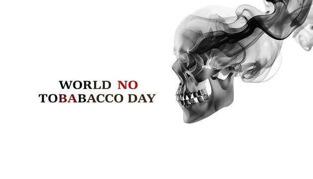 A skull with smoke coming out of it on World No Tobacco Day
