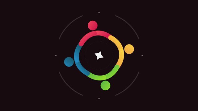 Abstract Community and Teamwork Icon Concept