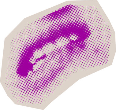 Halftone Biting Lips Sticker