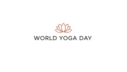 Obraz premium A logo celebrating World Yoga Day with a lotus flower
